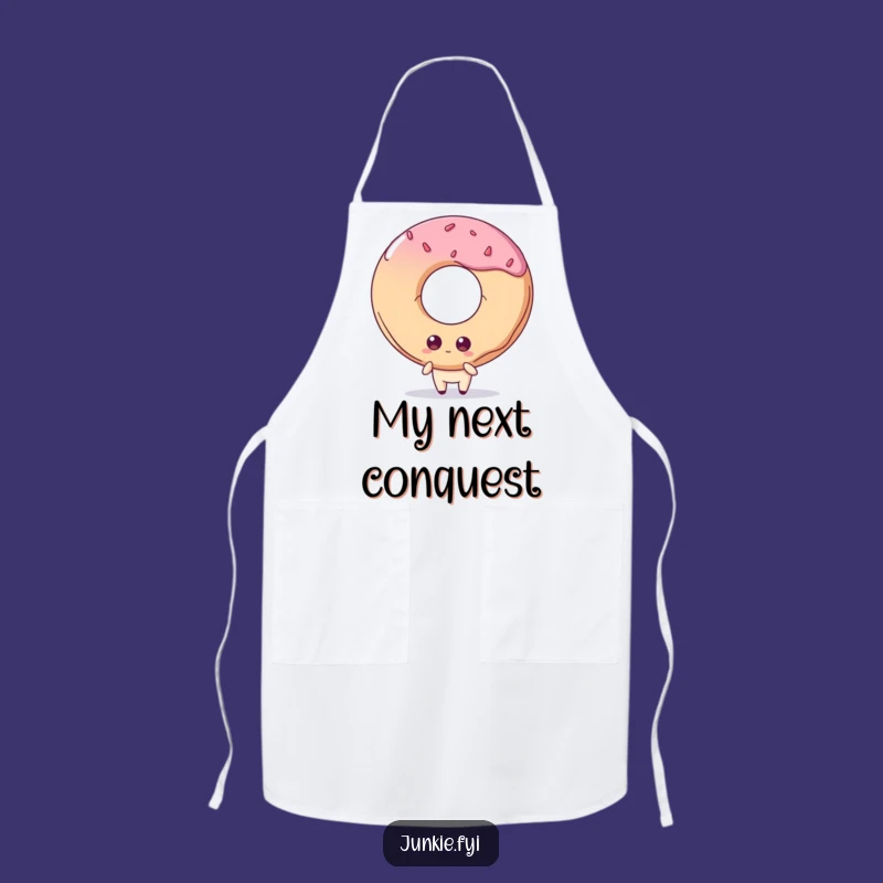 Funny Apron: Quirky Foodie Eyes Giant Doughnut, Bake Up Some Laughs!