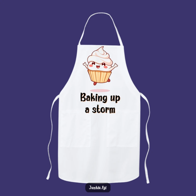 Funny Cupcake Leap Apron: Frosting Flying Baking Gift