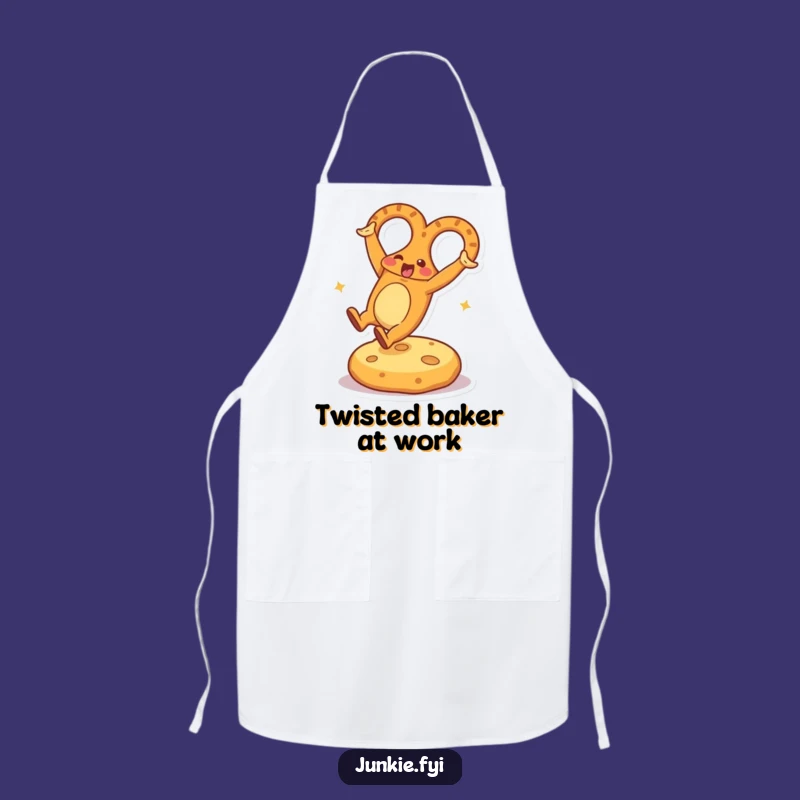 Funny Pretzel Cartwheel Apron: Joyful Snack Character in the Kitchen, Great Funny Gift