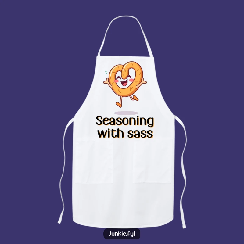 Funny Pretzel Jumping Apron: Salty Kitchen Joyful Gift