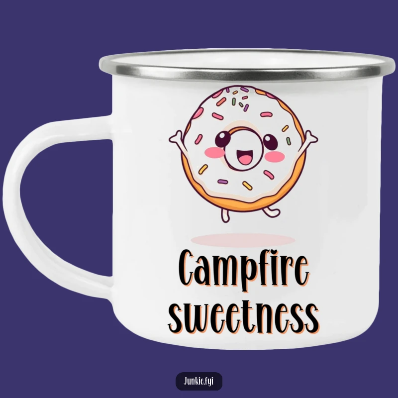 Adventure Funny Kawaii Donut Camping Mug, sweet outdoors, a durable funny gift.