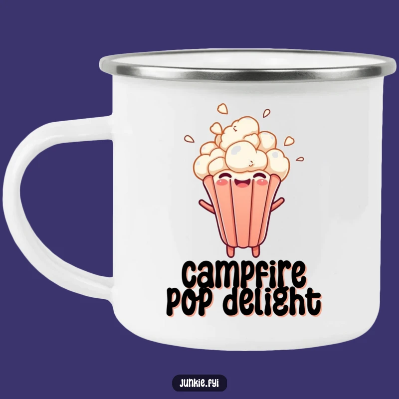 Funny Popcorn Burst Camping Mug: Energetic Sips Outdoors, Ideal Funny Gift