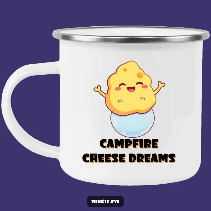 Funny Cheese Puff Bubble Camping Mug - Cheesy Outdoor Humor Gift