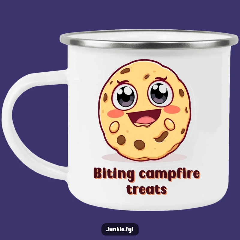 Funny Cookie Bite Camping Mug: Hilarious Snack Sips Outdoors
