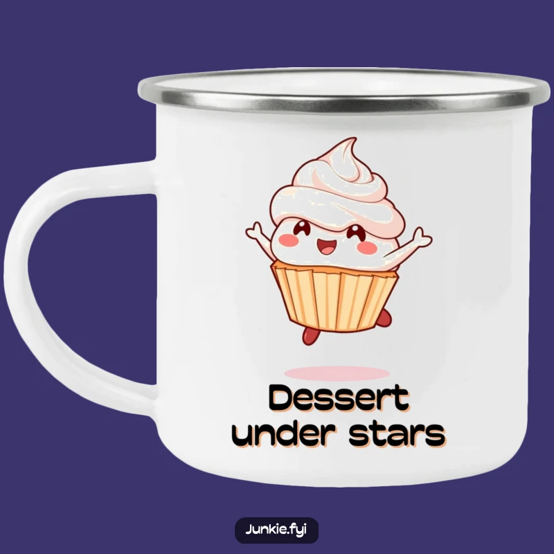 Funny Cupcake Leap Camping Mug: Frosting Outdoor Sweet Fun