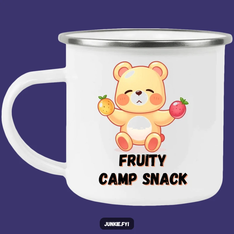 Funny Gummy Bear Juggling Camping Mug: Sweet Sips Outdoors, Ideal Funny Gift