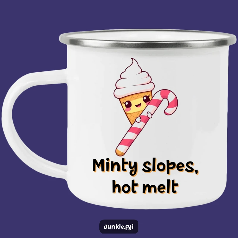 Funny Ice Cream Cone Candy Cane Slide Camping Mug - Adventure Fuel!