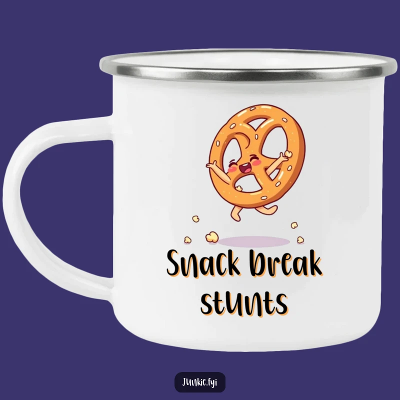 Funny Pretzel Popcorn Camping Mug: Fuel Adventures with Zing
