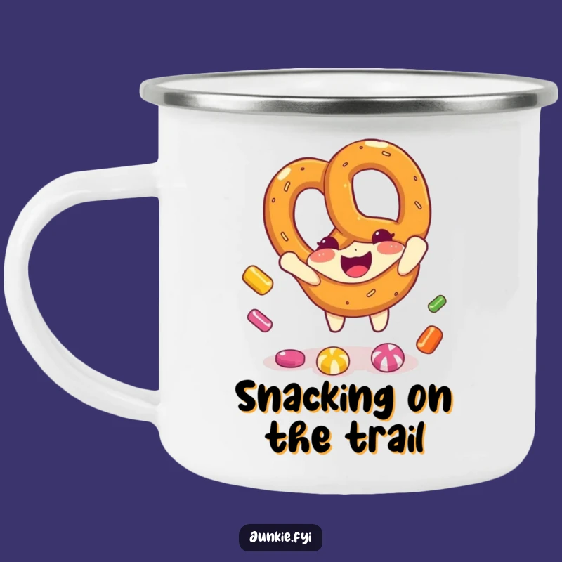Rustic Funny Pretzel Camping Mug: Adventure Fuelled by Humor