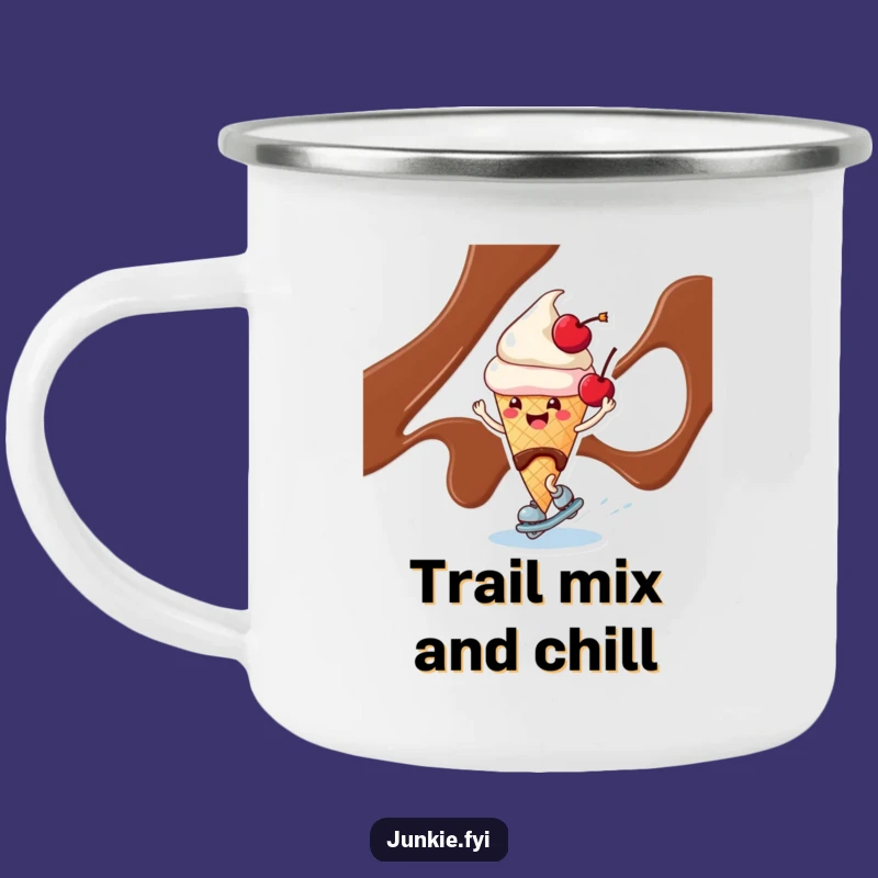Funny Ice Cream Skating Camping Mug: Adventure with Sweet, Cool Sips