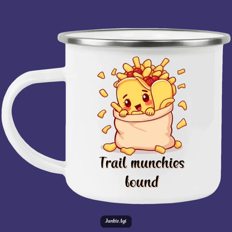 Funny Curious Taco Camping Mug: Chip Bag Enamel Cup, Outdoor Gift