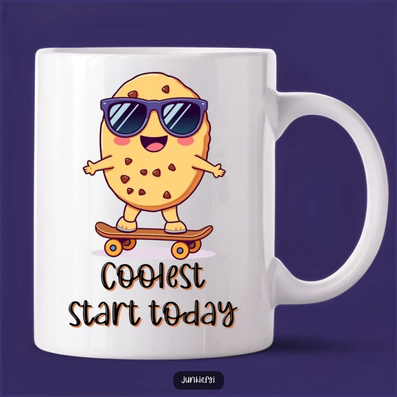 Funny Skater Cookie Mug: Cool Kawaii Character, Perfect Humorous Gift for Cookie Lovers!