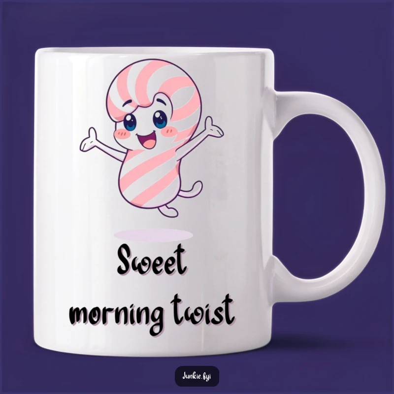 Funny Candy Cane Twirling Mug: Cheerful Holiday Treat Gift
