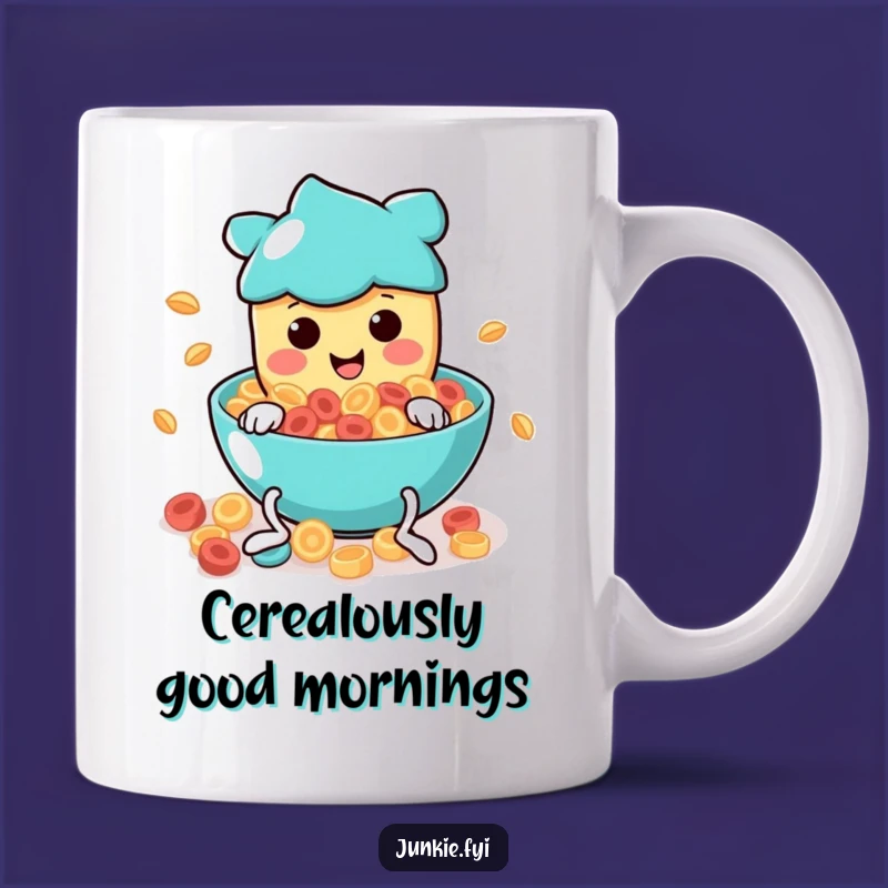 Funny Cereal Diver Mug: A Smiling Foodie Character Makes a Perfect Funny Gift