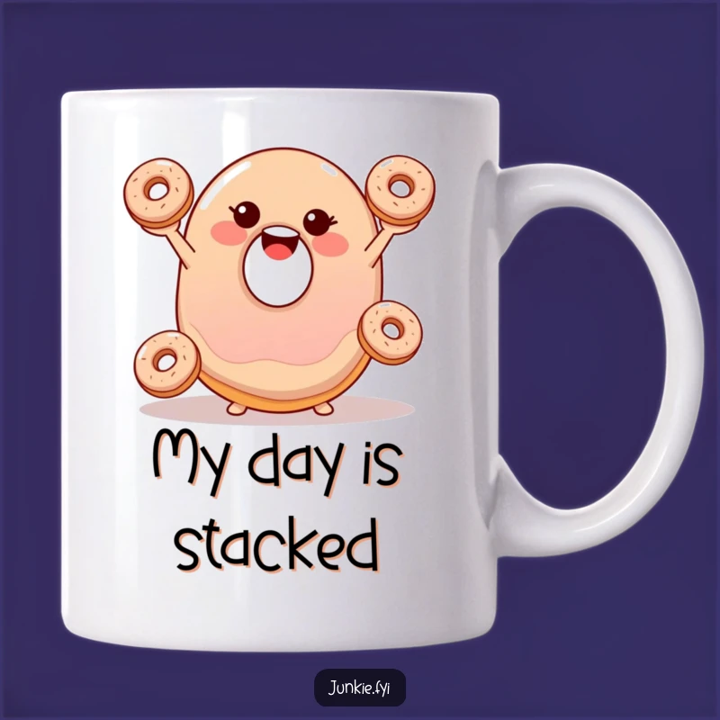 Funny Jelly Donut Juggling Mug - Hilarious Dessert Cartoon Gift Idea