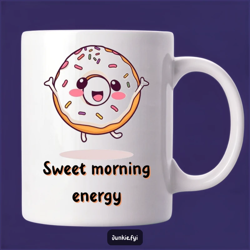 Funny Kawaii Donut Cartwheel Mug, sweet joy, a perfect funny gift for donut lovers.