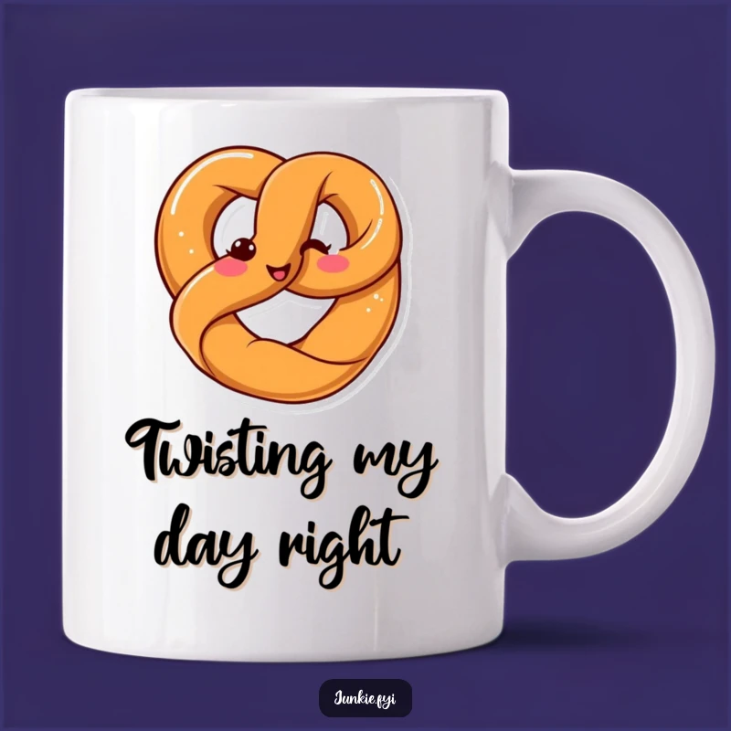 Funny Kawaii Pretzel Twist Mug: Happy Shape Smile - Perfect Gift