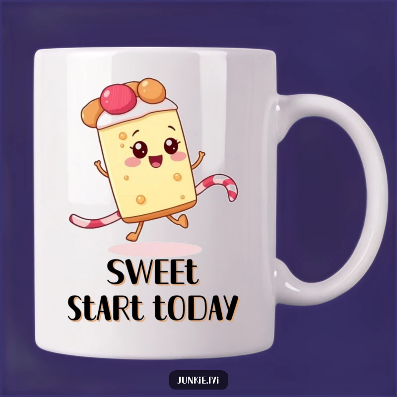 Funny Pie Slice Skipping Mug - Joyful Dessert Gift for a Sweet Disposition