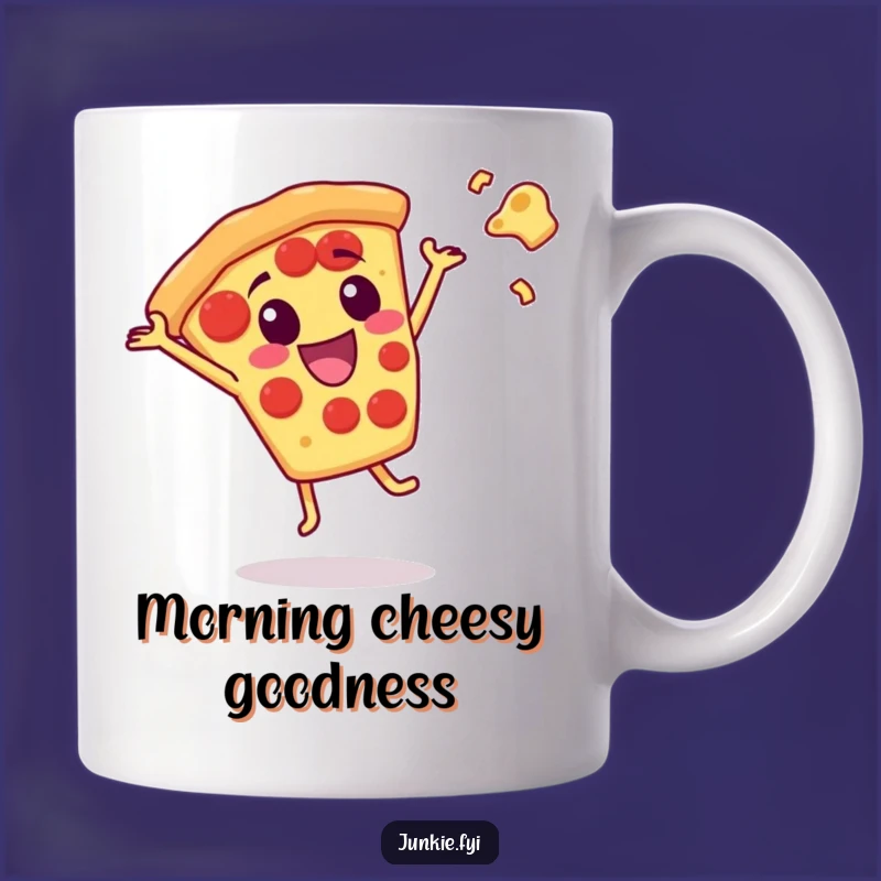 Funny Pizza Cartwheel Mug: Fuel Your Day with Cheesy Joy