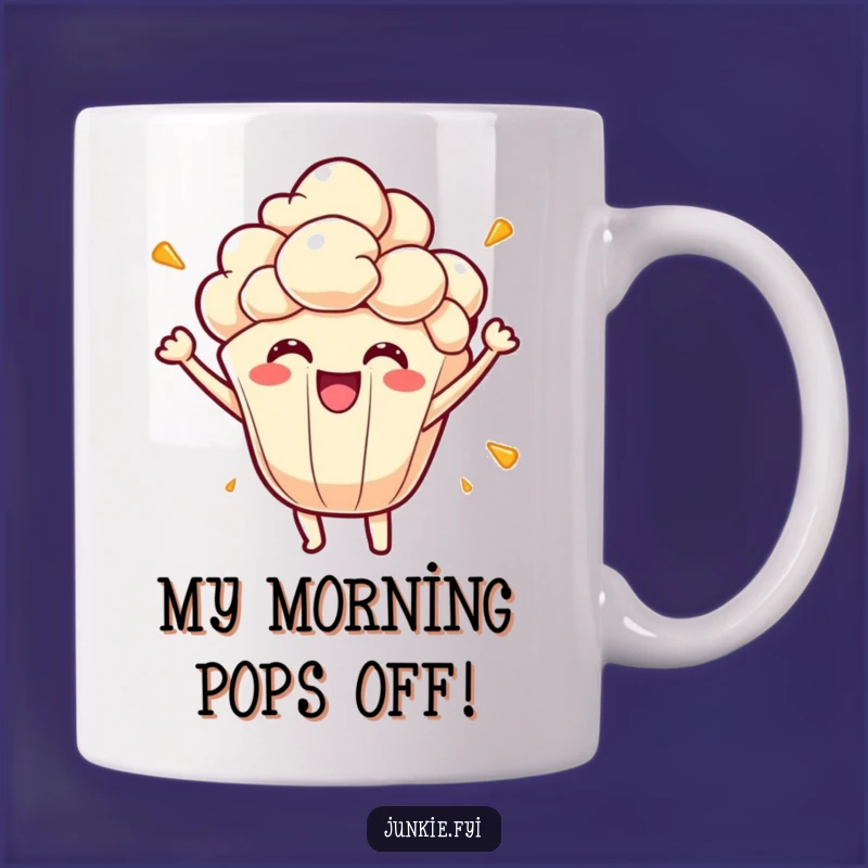 Funny Popcorn Kernel Mug - Energetic Joyful Character, Perfect Funny Gift Idea