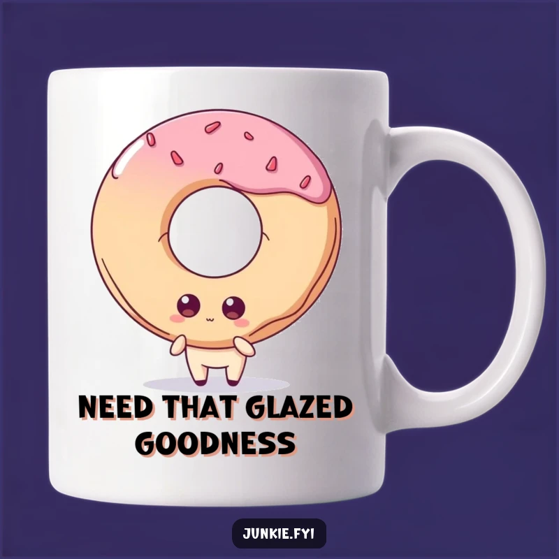 Funny Donut Lover Mug: Quirky Foodie Eyes Colossal Doughnut, Perfect Gift!