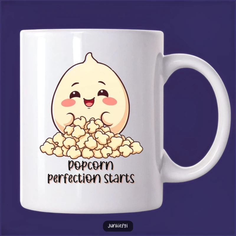 Funny Popcorn Muncher Mug: Happy Food Character Snacking, A Perfect Funny Gift