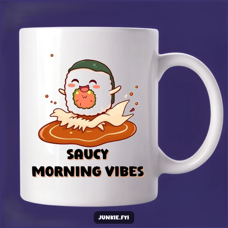 Funny Giggling Sushi Mug: Soy Sauce Wave Ride Gift for Sushi Lovers
