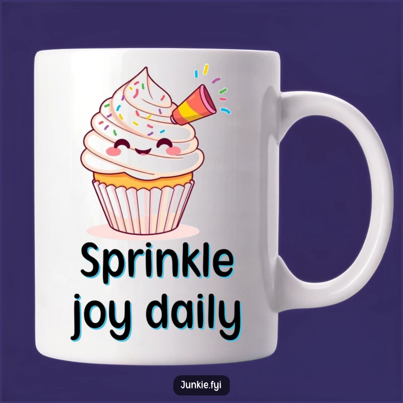 Funny Kawaii Cupcake Party Mug: Sprinkles & Fun Horn Blow - Perfect Gift