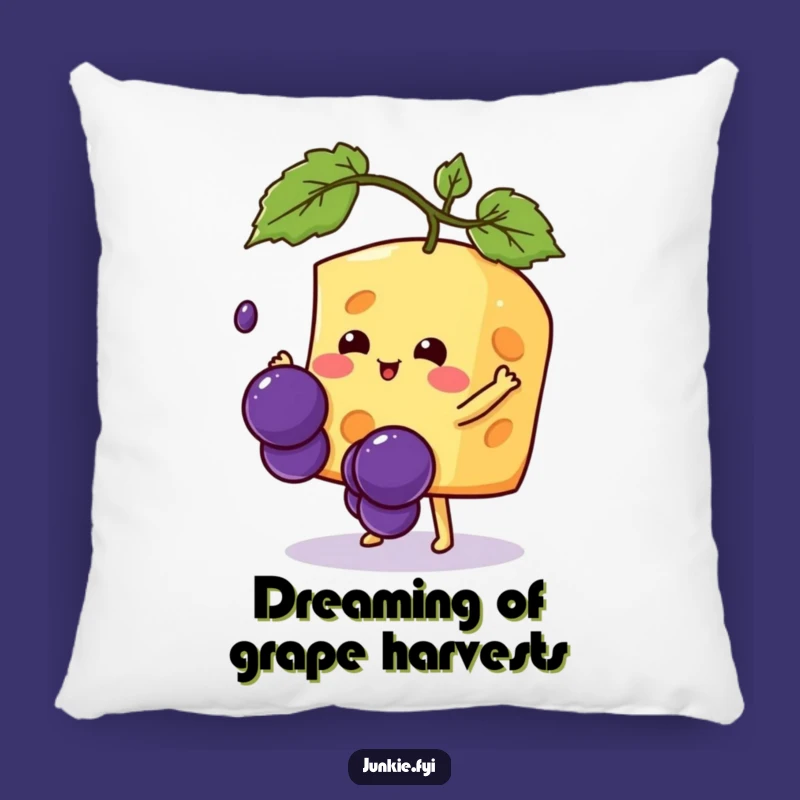 Funny Kawaii Cheese Pillow: Cozy Grape Catcher Comfort - Hilarious Gift Decor