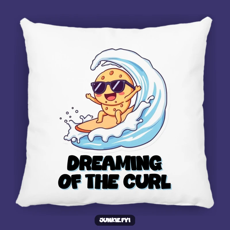 Soft Funny Kawaii Cookie Surfer Pillow: Cool Cookie Rides Milk Wave - Cozy Gift