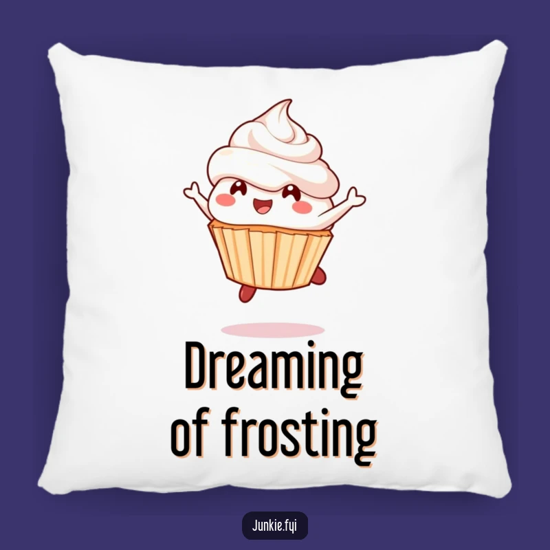 Funny Cupcake Leap Pillow: Cozy Frosting Fun Cushion Gift