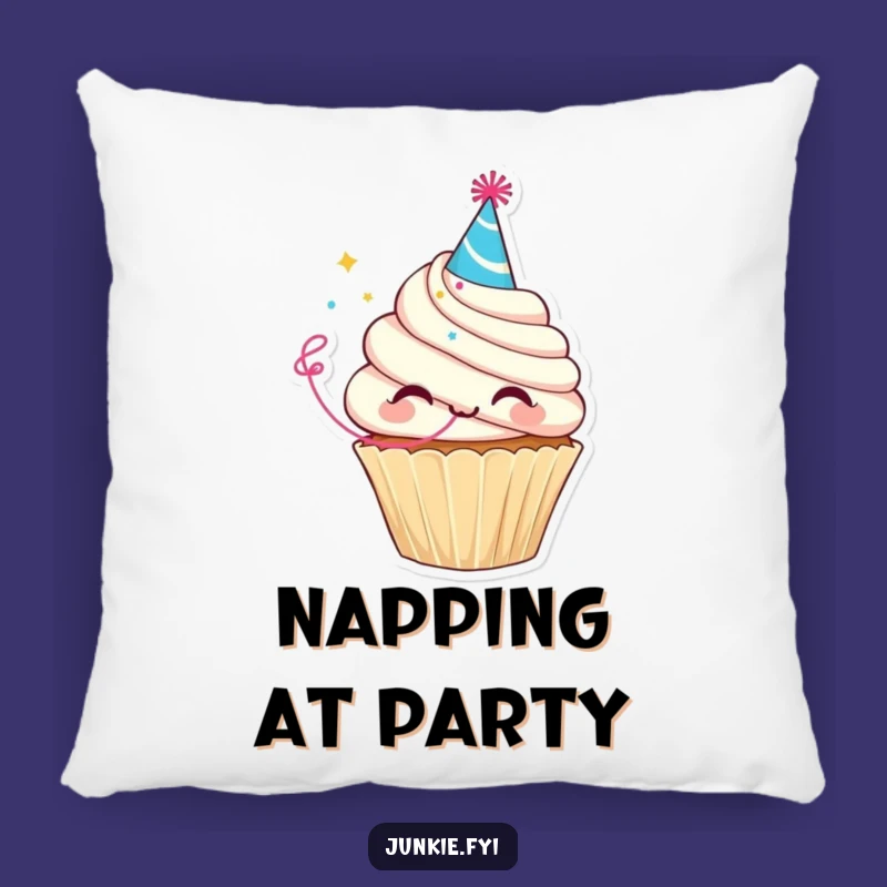 Funny Cupcake Party Pillow: Delighted Character Cushion, Festive Gift