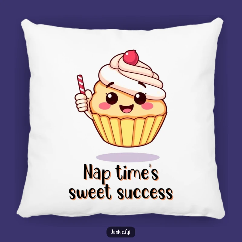 Funny Cupcake Thumbs Up Pillow - Comfy Cartoon Decor Gift