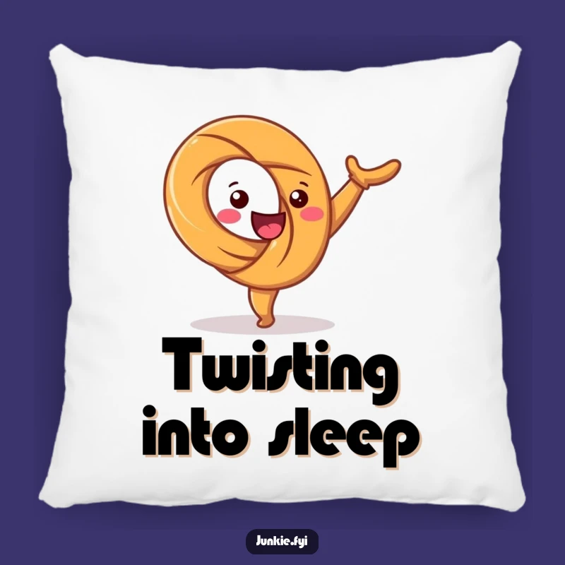 Funny Happy Pretzel Cartwheel Pillow - Snuggle Up with Twisty Joy!