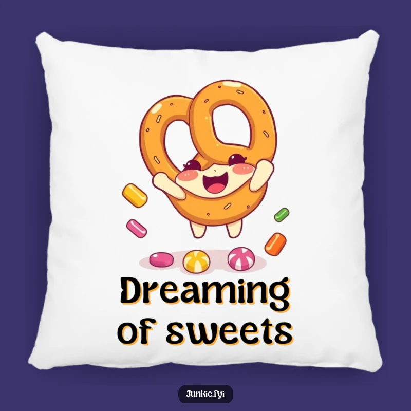 Funny Pretzel Character Pillow: Comfy Humor for Your Cozy Space