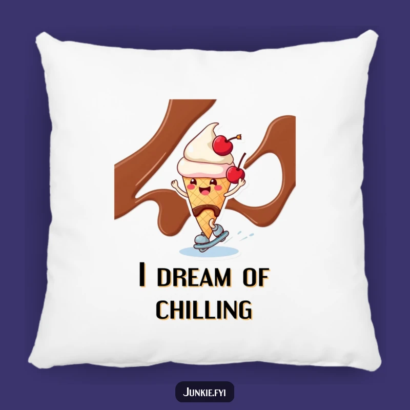 Funny Ice Cream Skating Pillow: Cuddle Up with Sweet, Cool Comfort