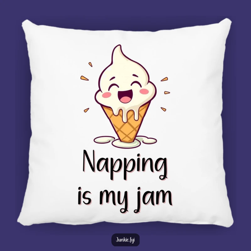 Cozy Funny Melting Ice Cream Cone Pillow: Sweet Dreams & Happy Giggles