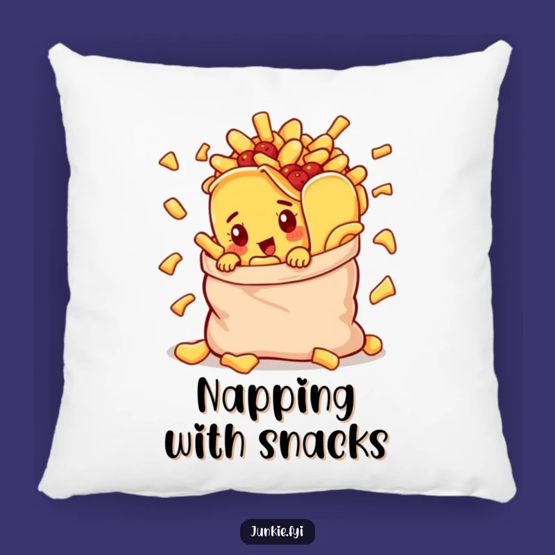 Funny Taco Chip Pillow: Curious Character Cushion, Snack Lover Gift