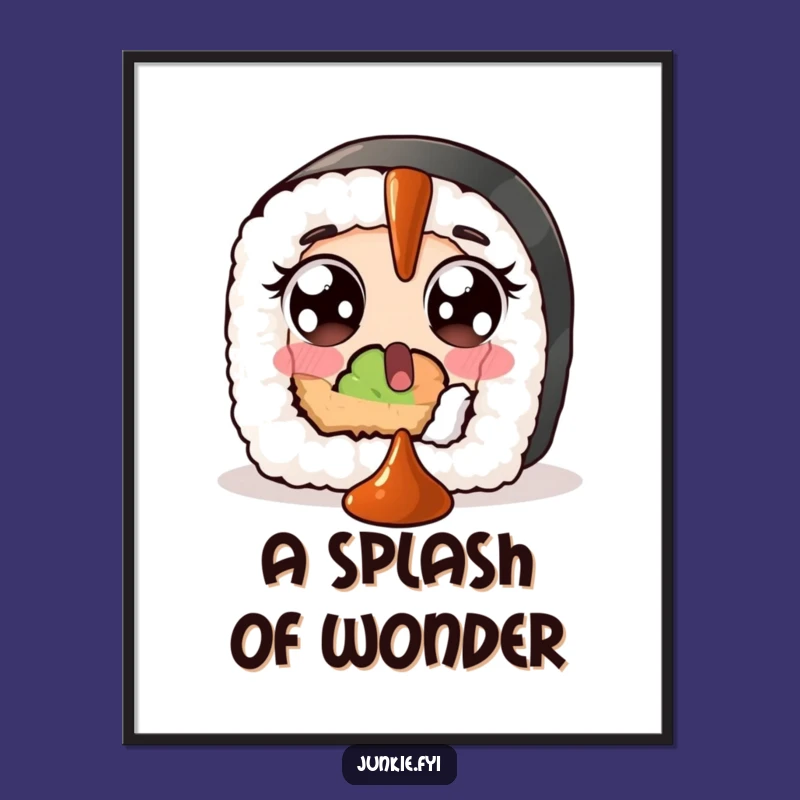 Funny Sushi Soy Sauce Digital Art: Instant Humor for Your Walls