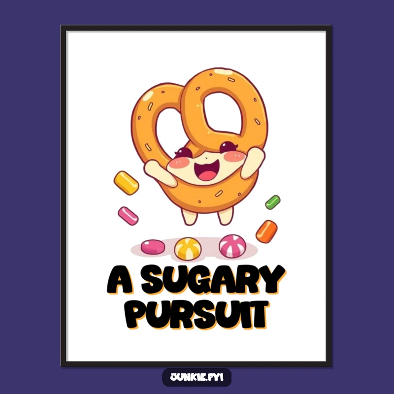 Funny Pretzel Digital Art: Instant Joyful Decor for Your Space