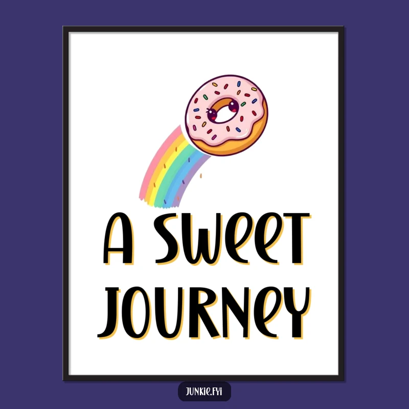 Funny Donut Rainbow Digital Art: Instant Joyful Decor, Perfect Funny Gift