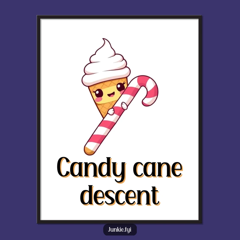 Funny Ice Cream Cone Candy Cane Slide Digital Art - Instant Joy Print