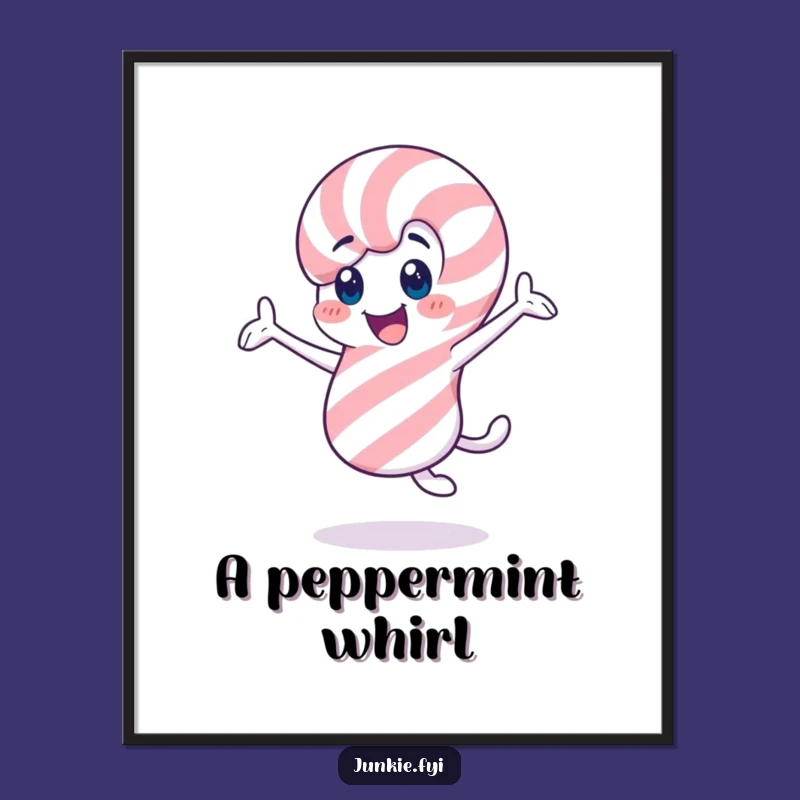 Funny Candy Cane Twirling Digital Art: Cheerful Holiday Print