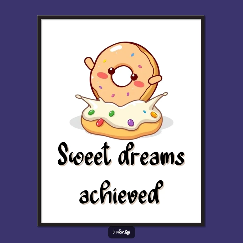 Funny Donut Digital Art Print - Instant Joyful Sweet Decor