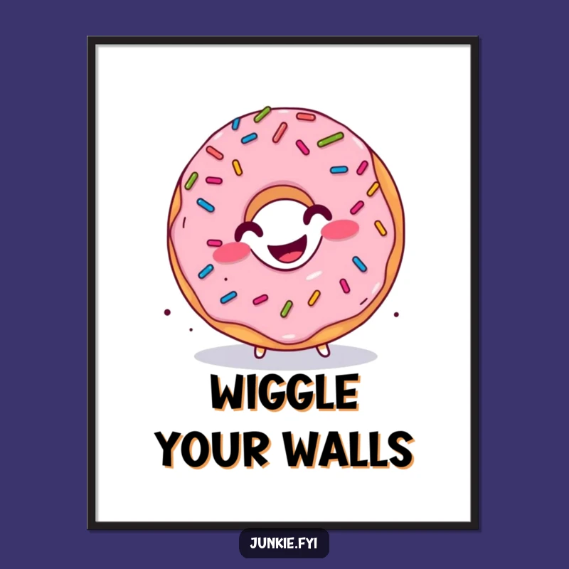 Funny Donut Wiggle Digital Art: Hilarious Sprinkle Character Download, Perfect Instant Funny Gift