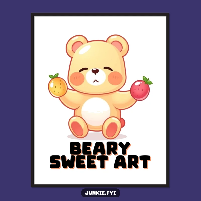 Funny Gummy Bear Juggling Digital Art: Instant Sweet Decor, Perfect Funny Gift