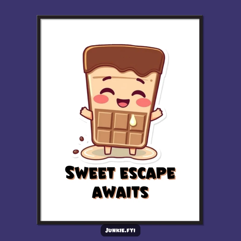 Funny Happy Chocolate Digital Art - Melty Excitement Print Gift