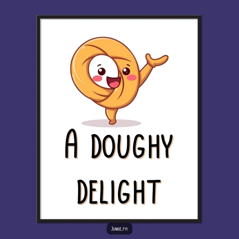 Funny Happy Pretzel Cartwheel Digital Art - Instant Twisty Decor for Your Walls!