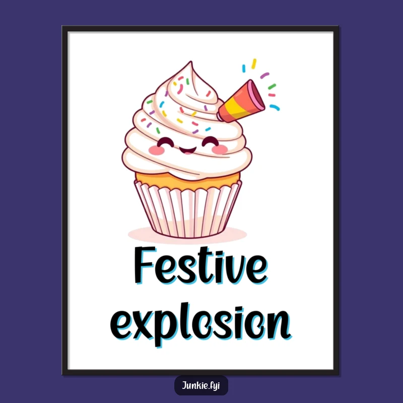 Funny Kawaii Cupcake Party Digital Print: Sprinkle Blast Instant Art - Festive Gift