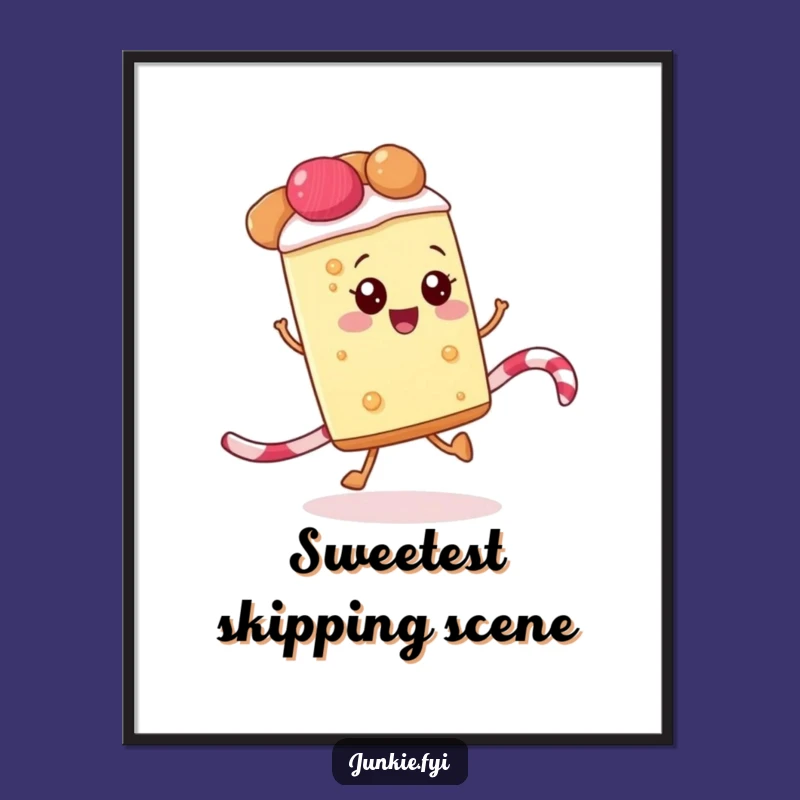 Funny Pie Skipping Digital Art - Printable Sweet Decor, Hilarious Gift Idea